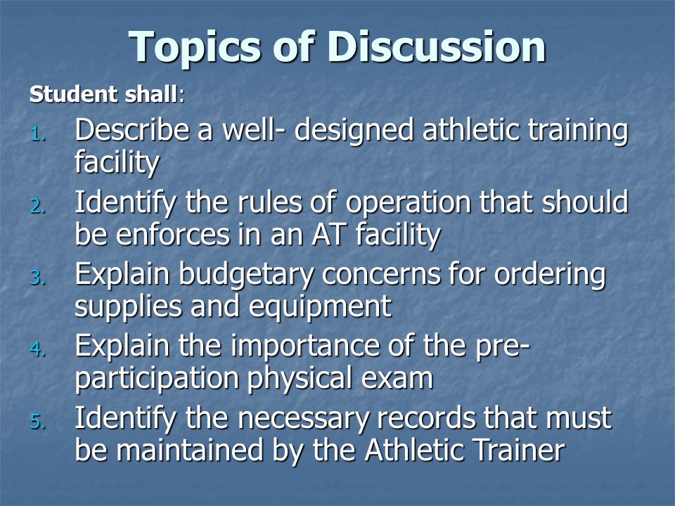 athletic training topics