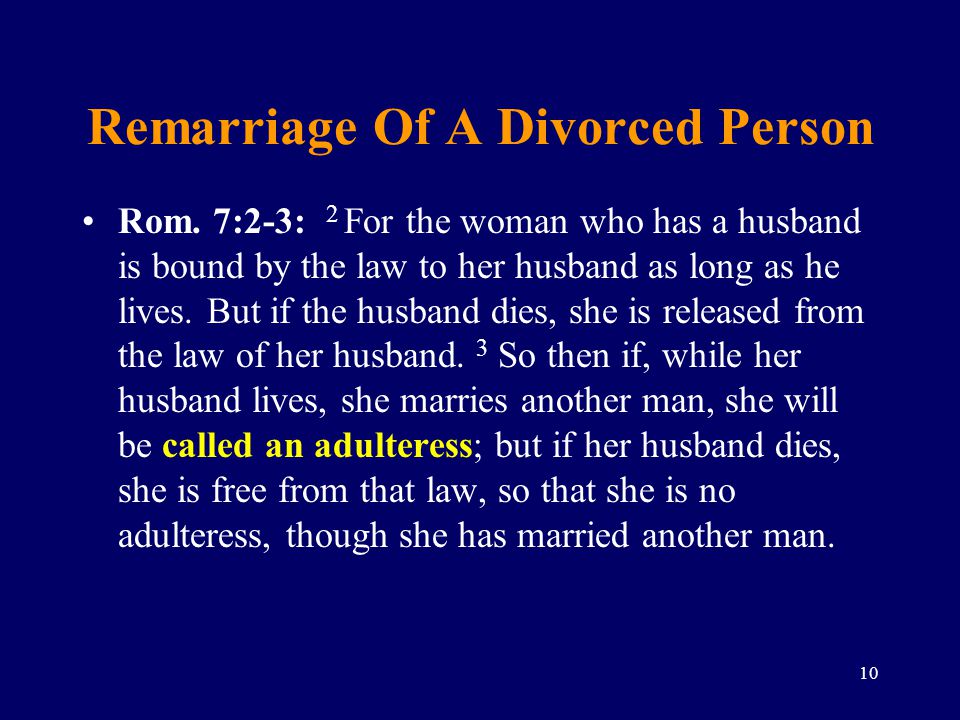 Remarriage Of A Divorced Person