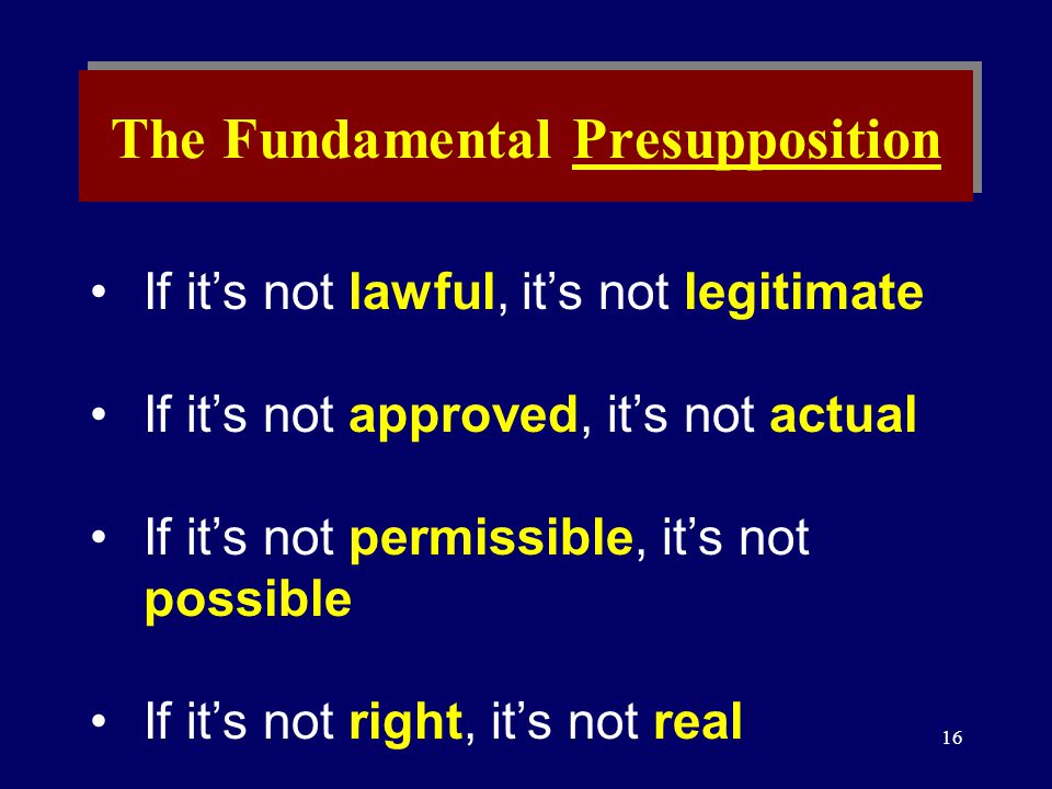 The Fundamental Presupposition