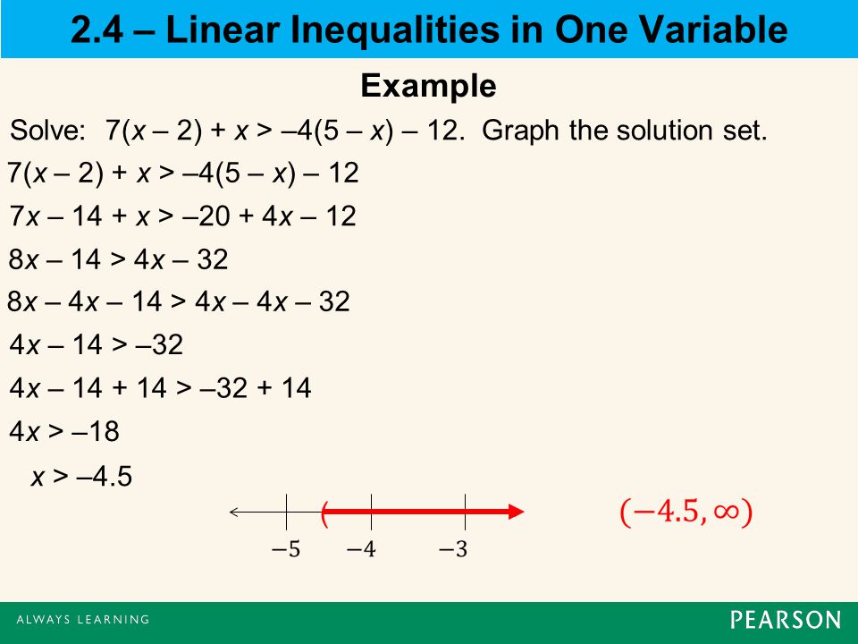 2.4 – Linear Inequalities in One Variable - ppt download