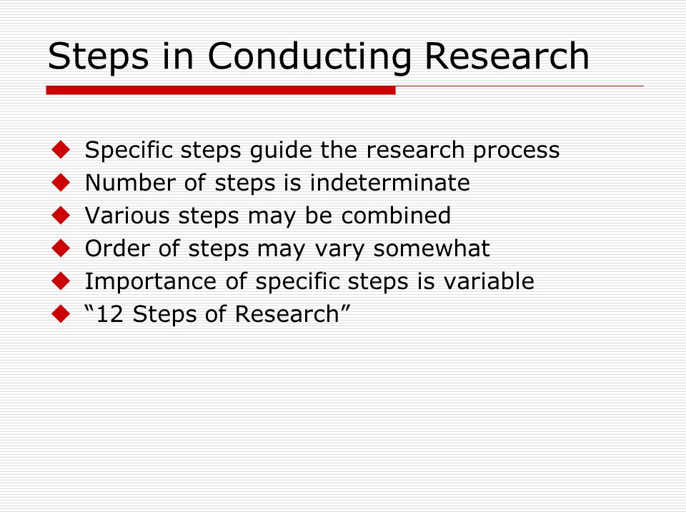 Steps in Conducting Research