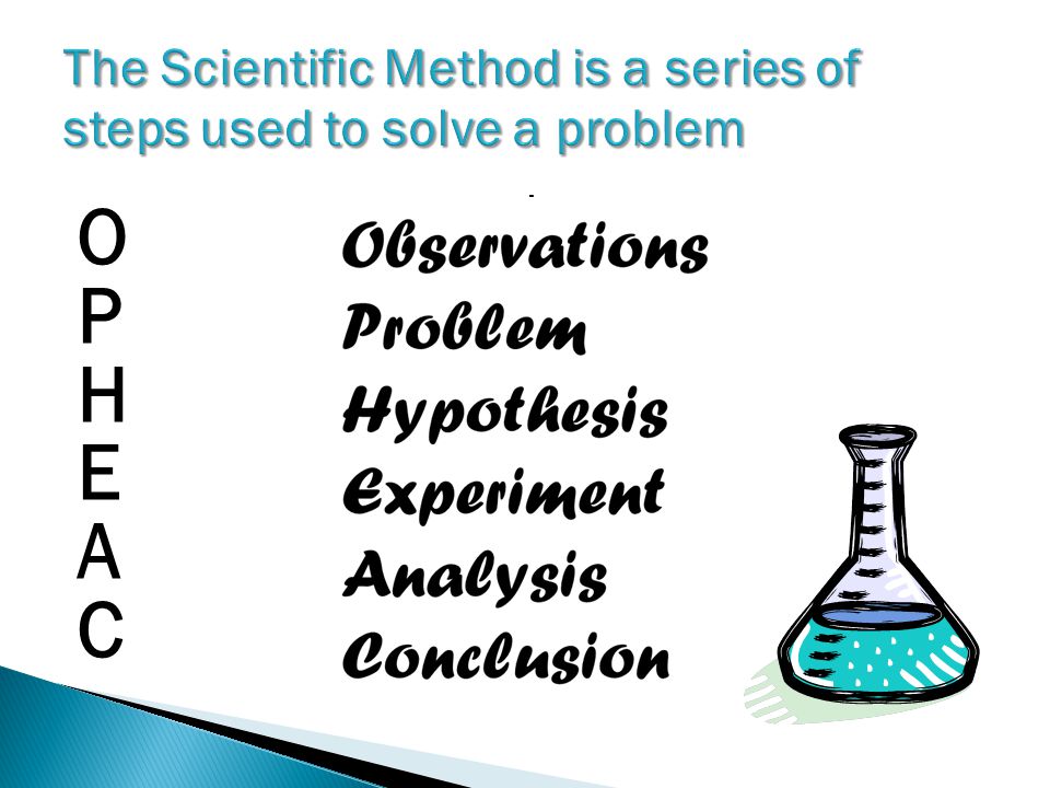 The Scientific Method is a series of steps used to solve a problem