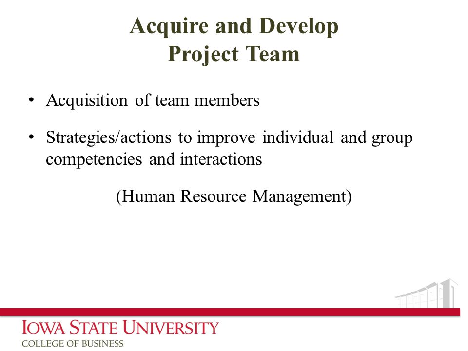Acquire and Develop Project Team
