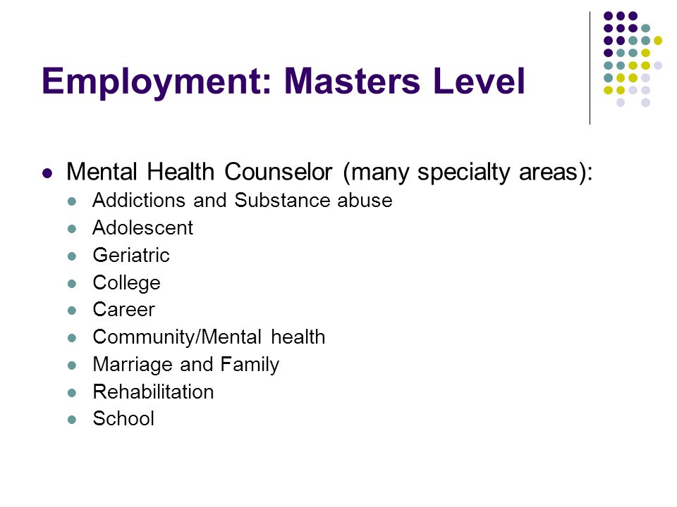 Employment: Masters Level