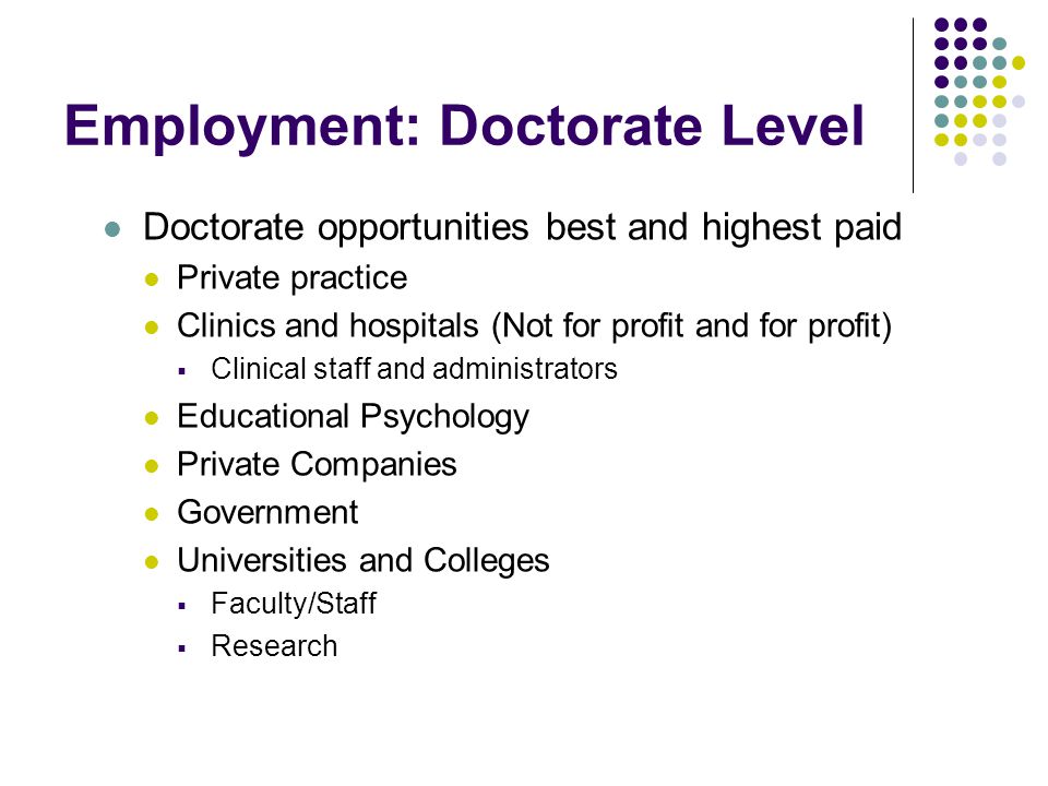 Employment: Doctorate Level