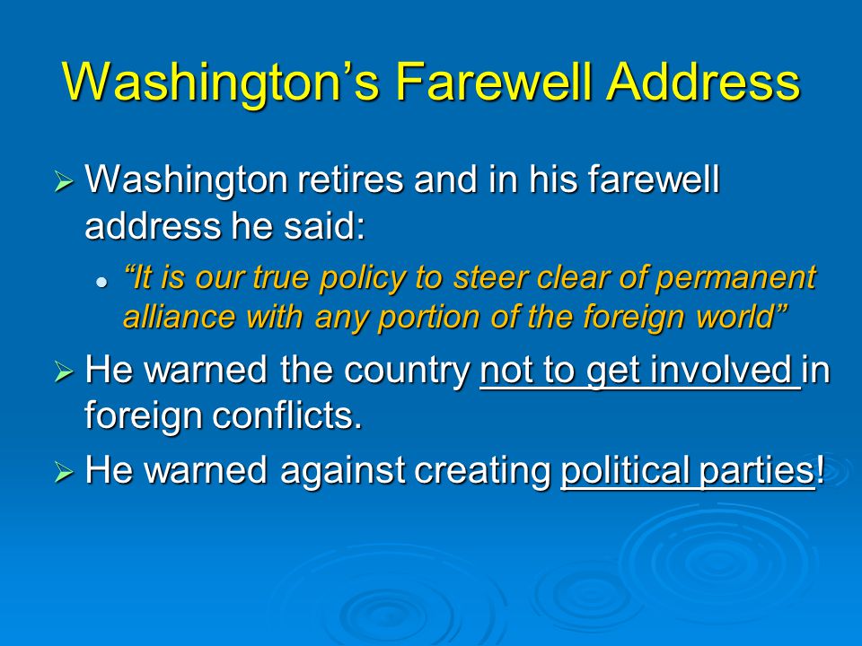 Washington’s Farewell Address