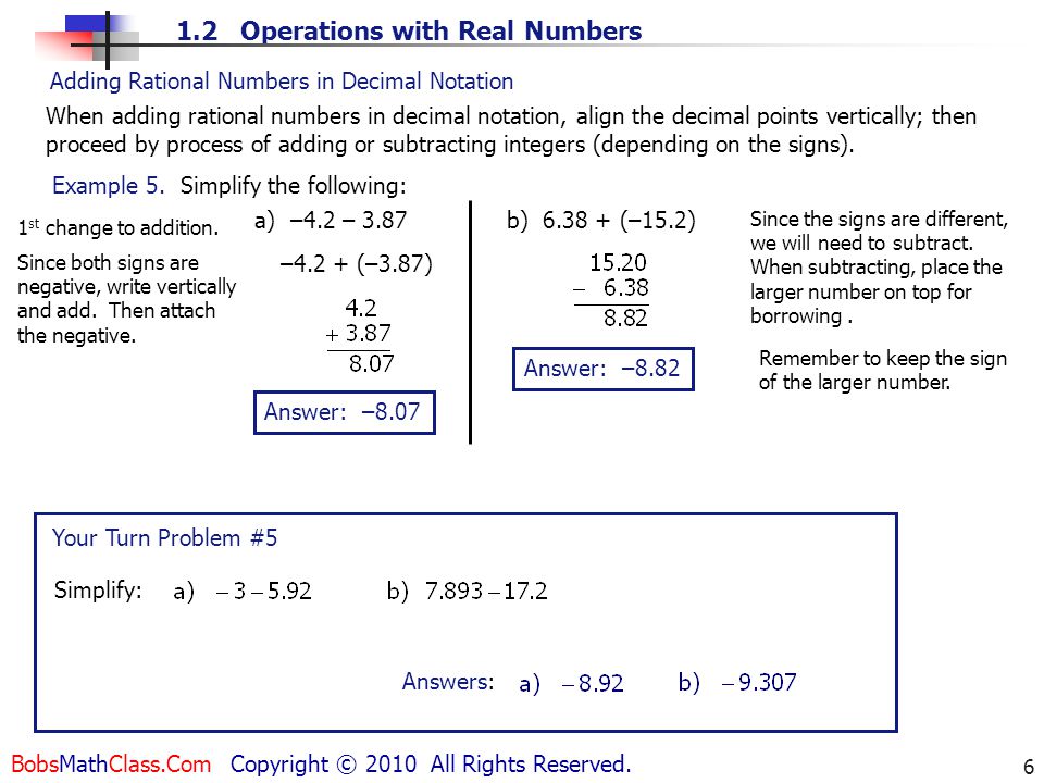 Adding Rational Numbers in Decimal Notation