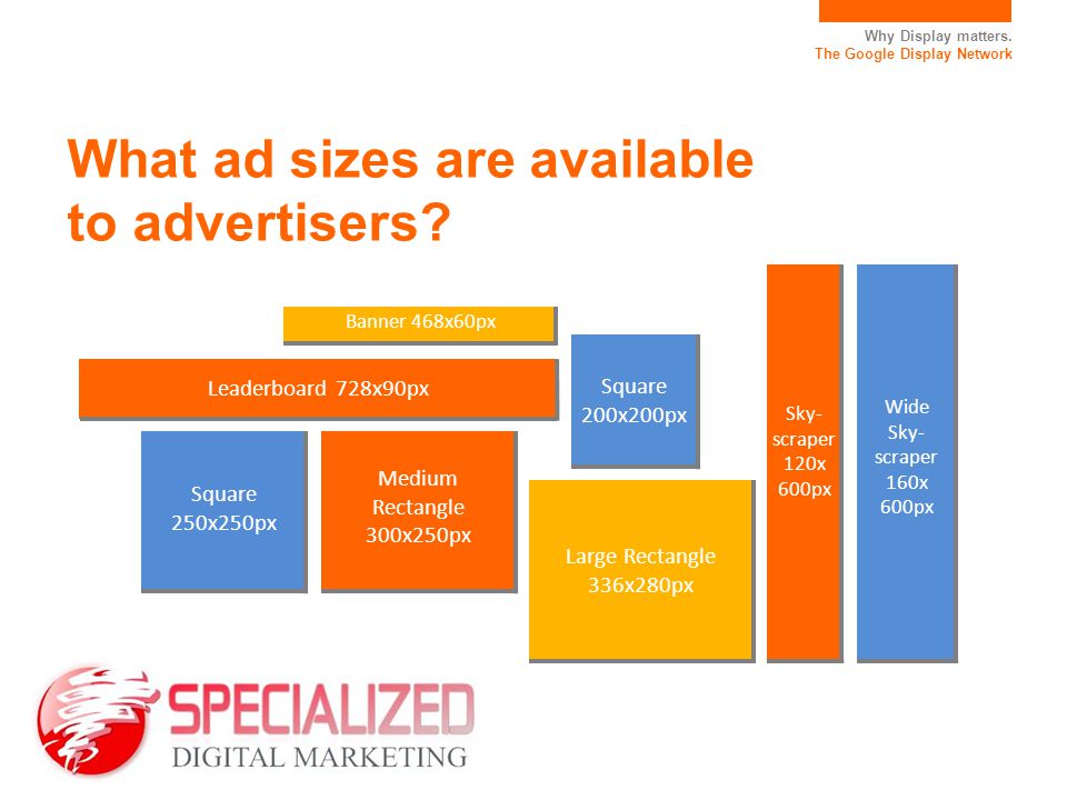 What ad sizes are available to advertisers