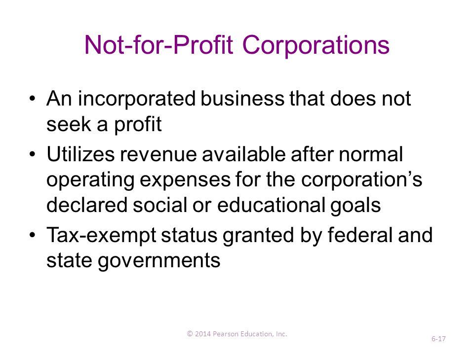 Not-for-Profit Corporations