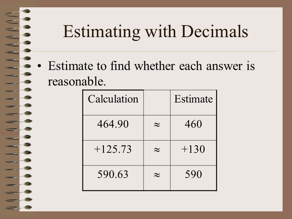 Estimating with Decimals
