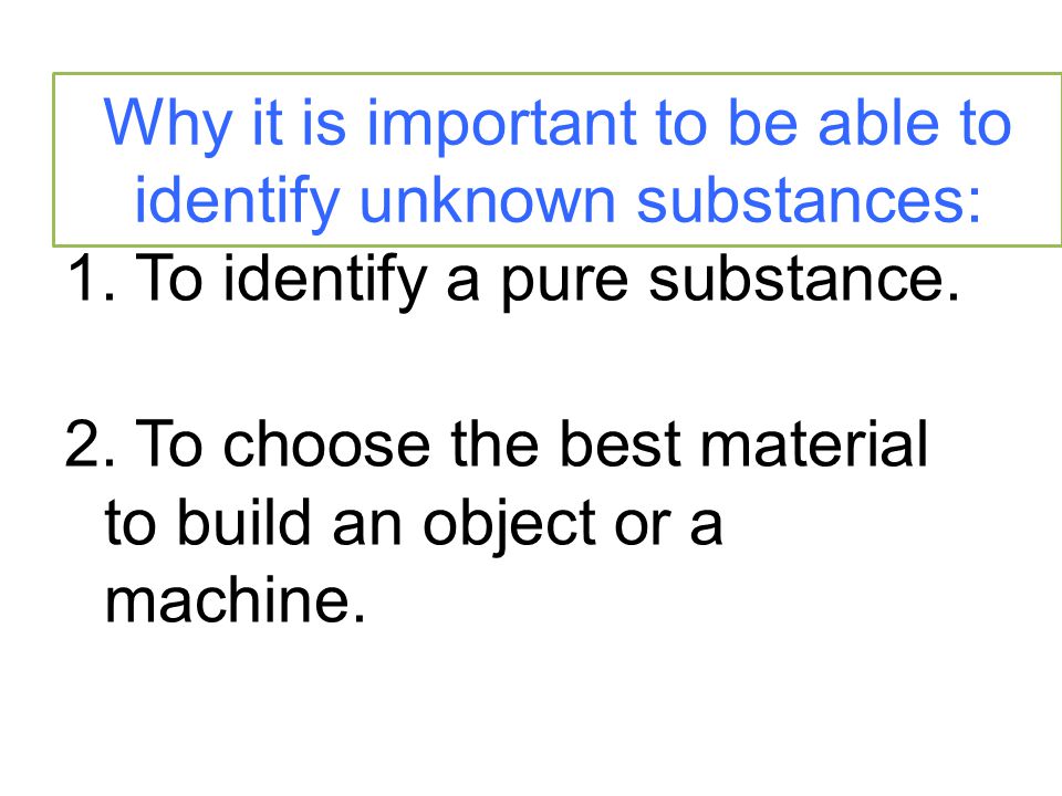 how can solubility be used to identify an unknown substance