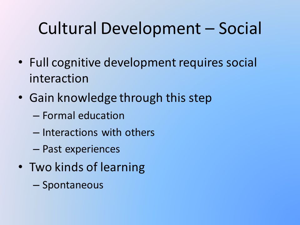 Cultural Development – Social