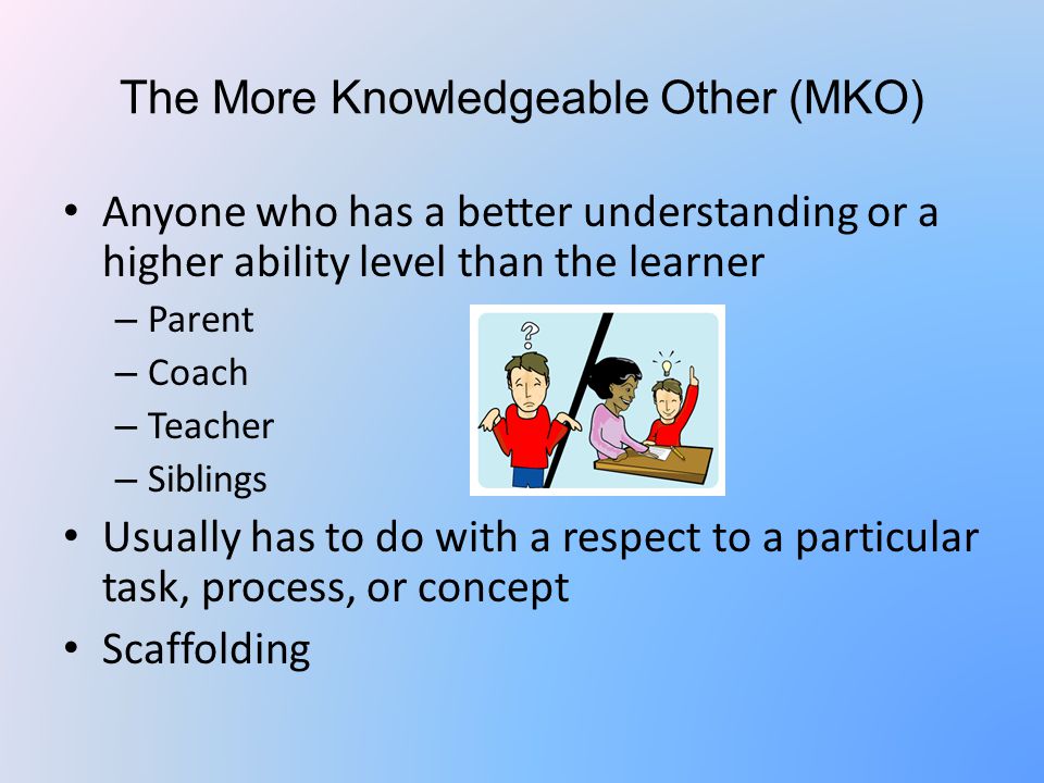 The More Knowledgeable Other (MKO)