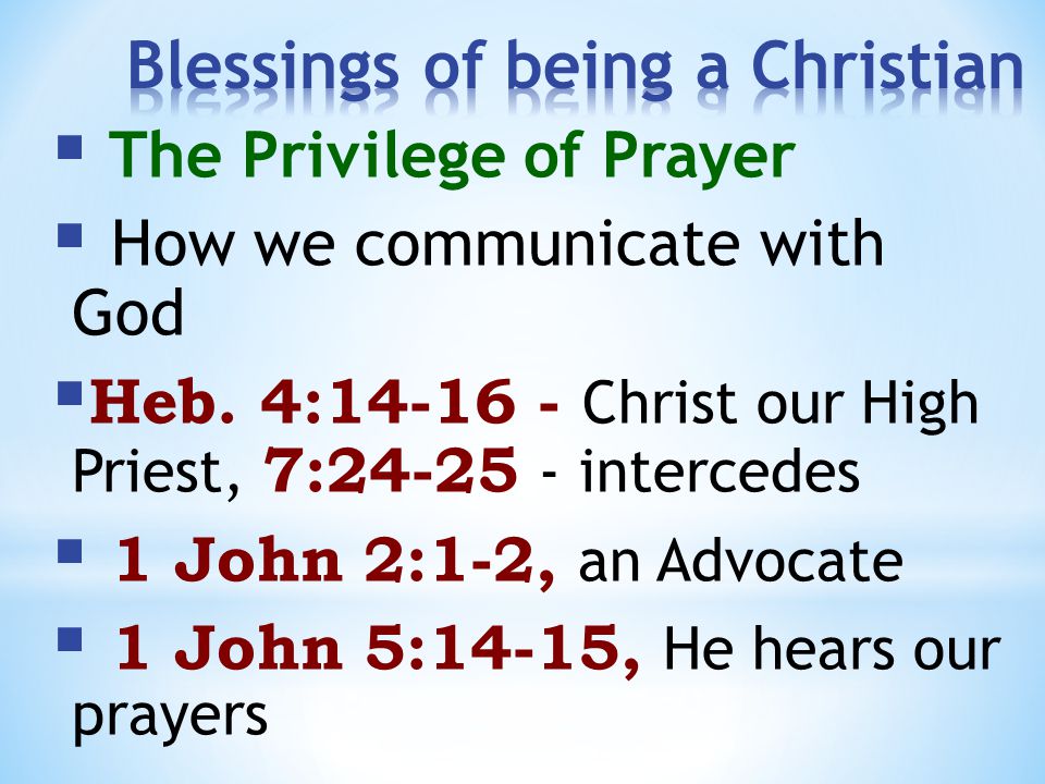 Blessings of being a Christian