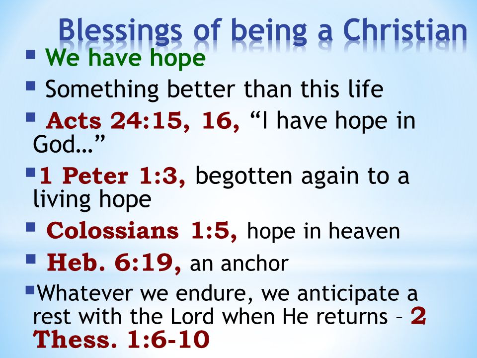 Blessings of being a Christian