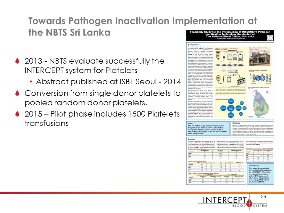 Towards Pathogen Inactivation Implementation at the NBTS Sri Lanka