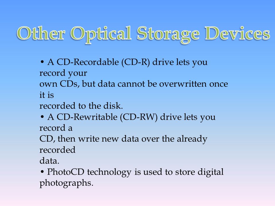 Other Optical Storage Devices