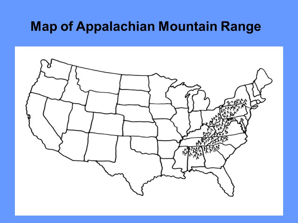 Map of Appalachian Mountain Range