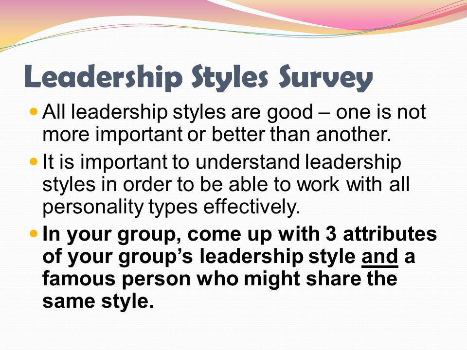 Leadership Styles Survey