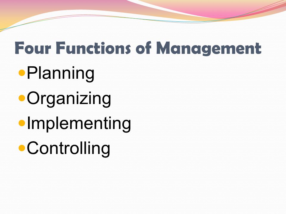 Four Functions of Management