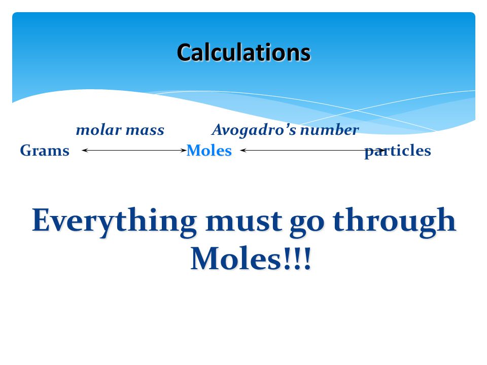 Everything must go through Moles!!!