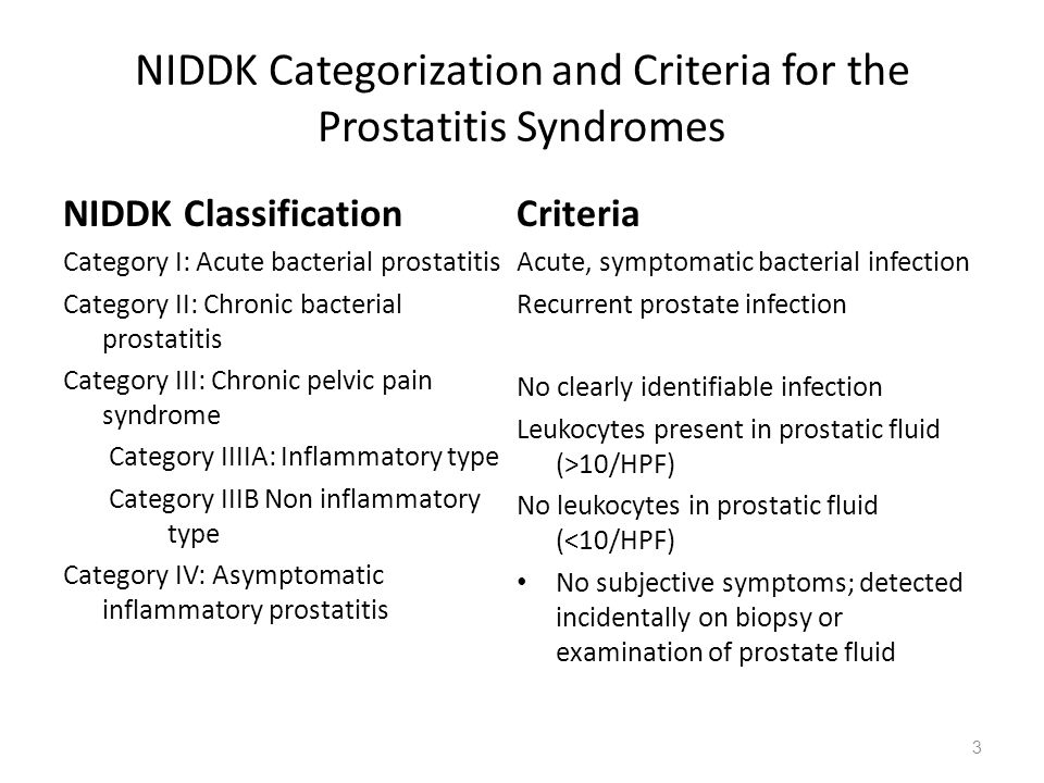 classification of prostatitis ppt térdfájdalom sport közben