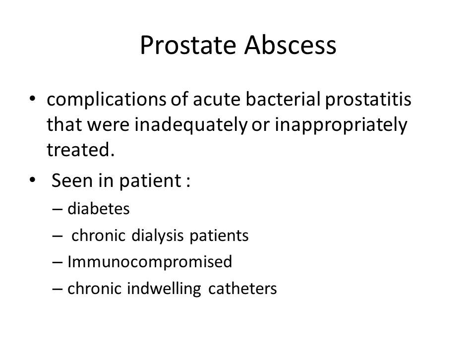 acute bacterial prostatitis complications