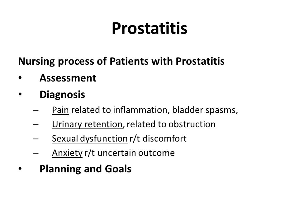 prostatitis fájdalom a hátsó passzán