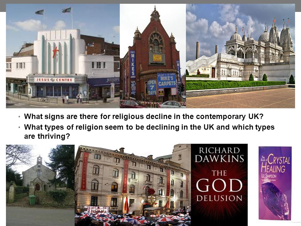 What signs are there for religious decline in the contemporary UK