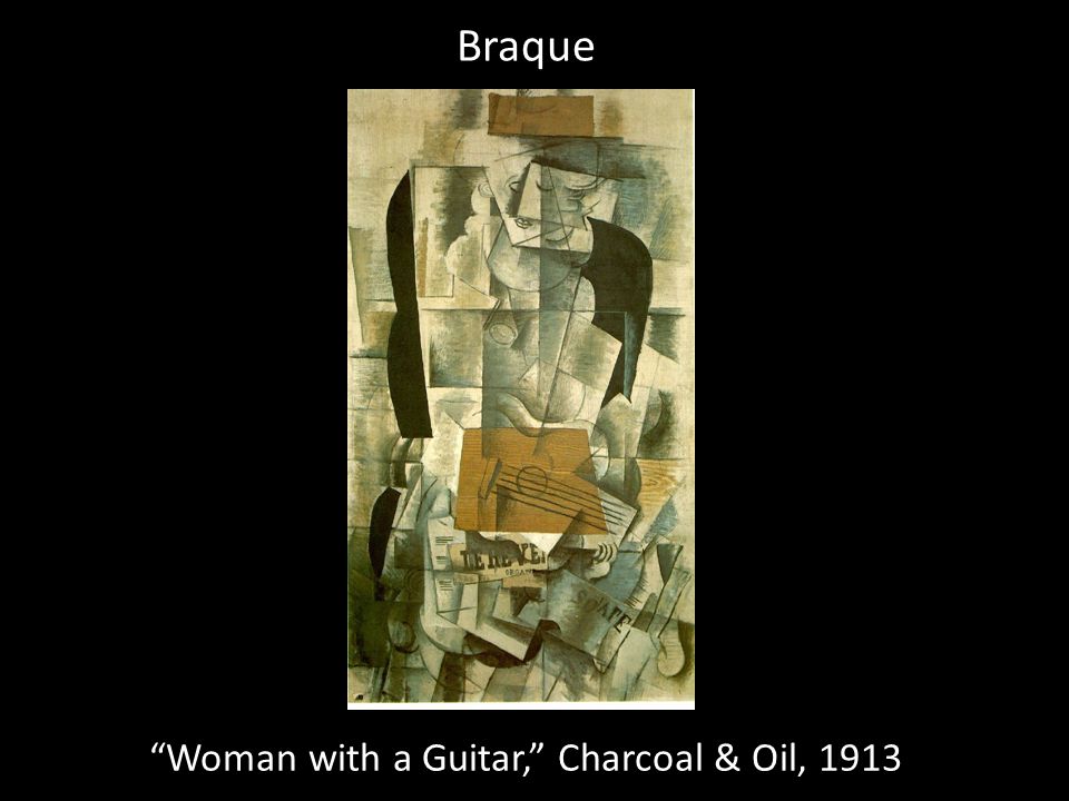 Woman with a Guitar, Charcoal & Oil, 1913