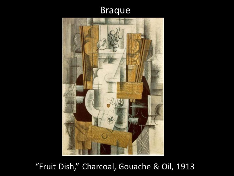 Fruit Dish, Charcoal, Gouache & Oil, 1913