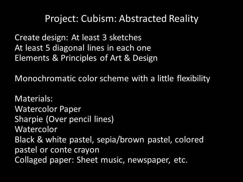 Project: Cubism: Abstracted Reality