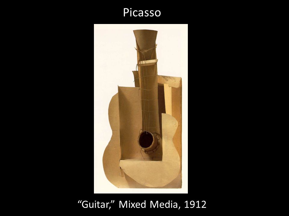 Picasso Guitar, Mixed Media, 1912
