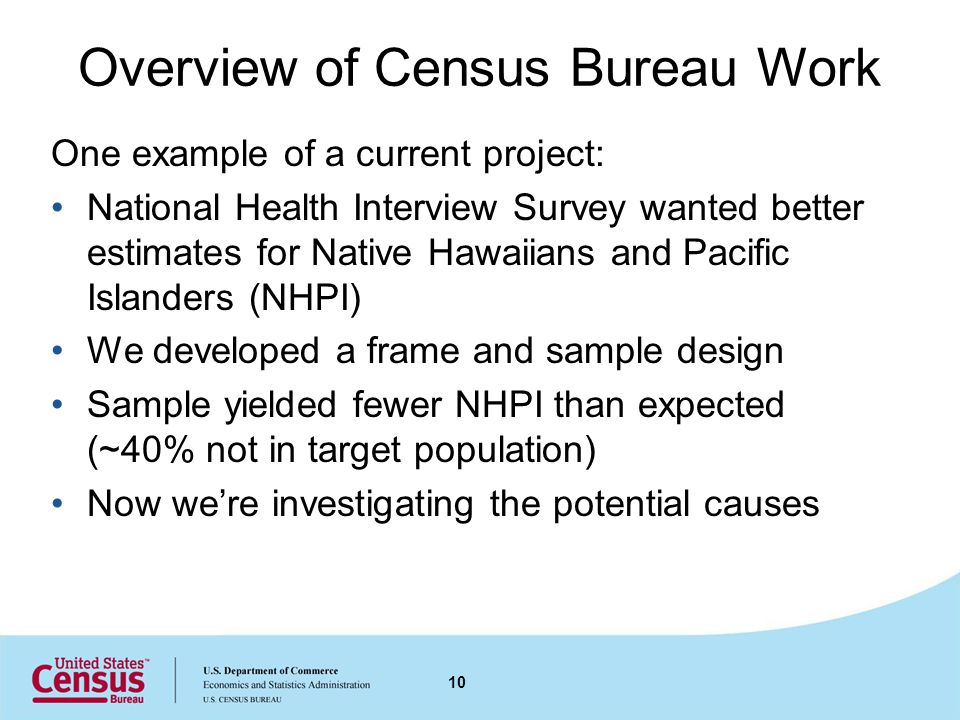 Overview of Census Bureau Work