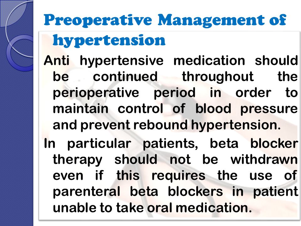 Perioperative Blood Pressure Control: Clinical Challenges (Slides