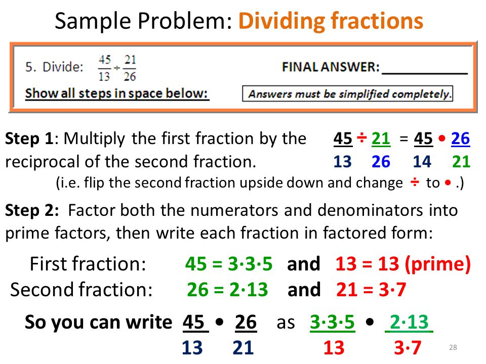Sample Problem: Dividing fractions