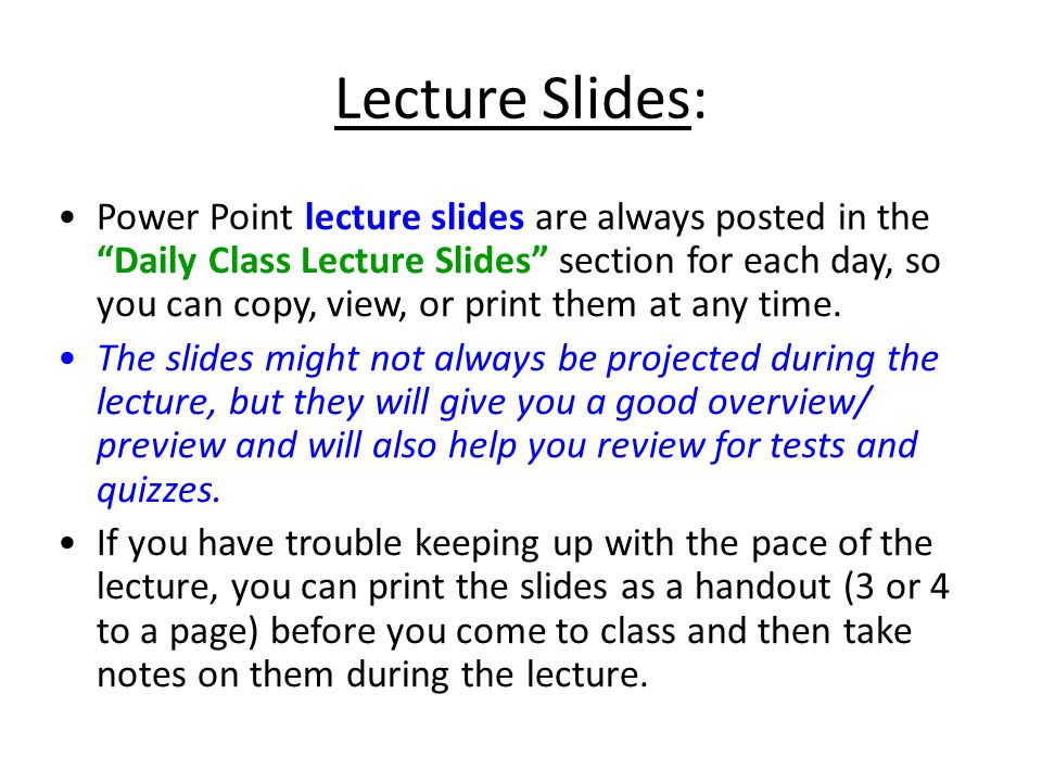 Lecture Slides: