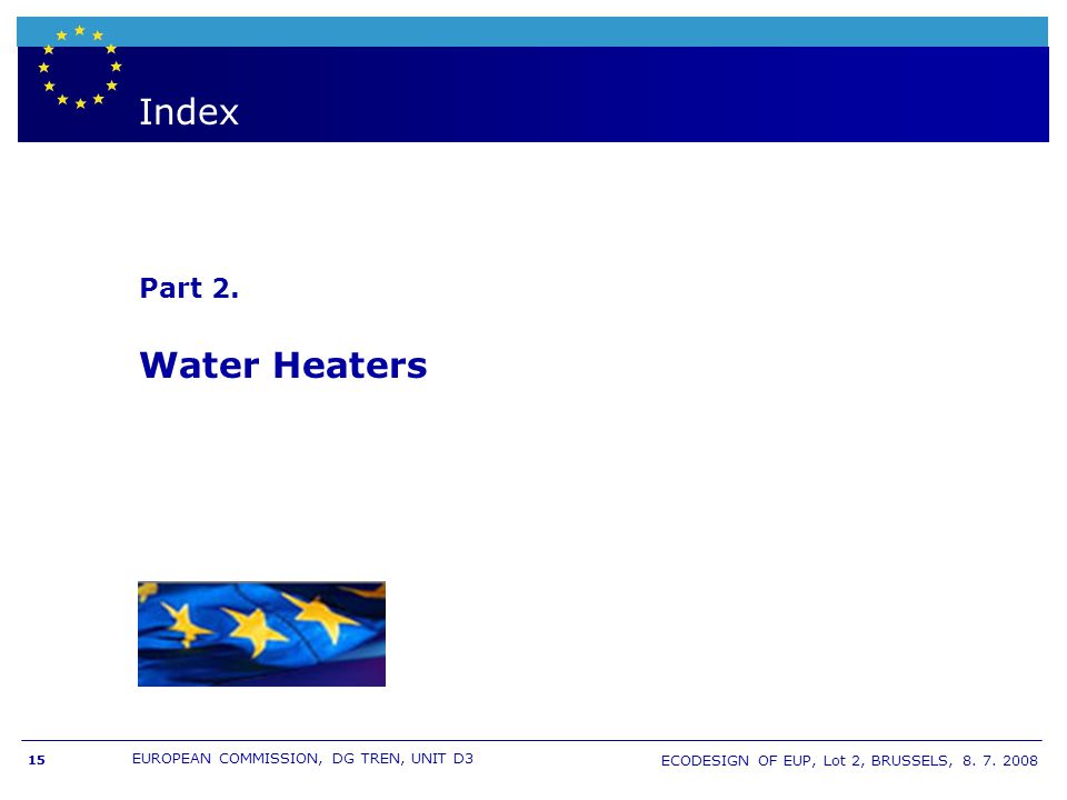 Index Part 2. Water Heaters