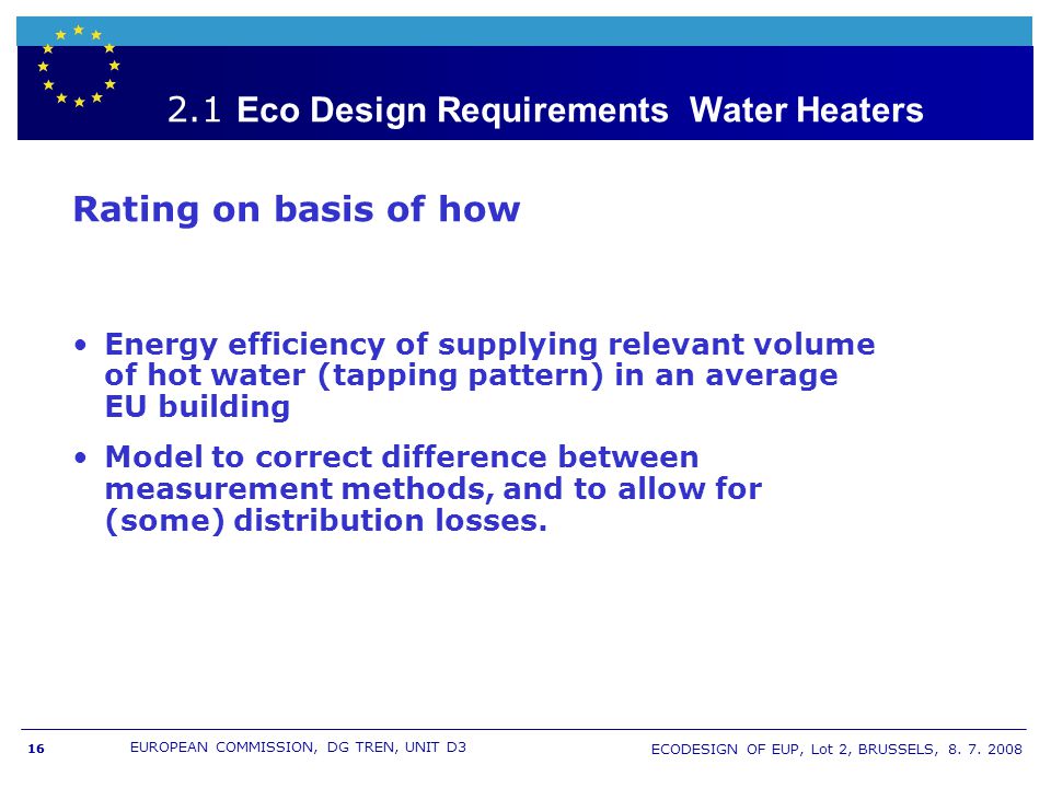 2.1 Eco Design Requirements Water Heaters