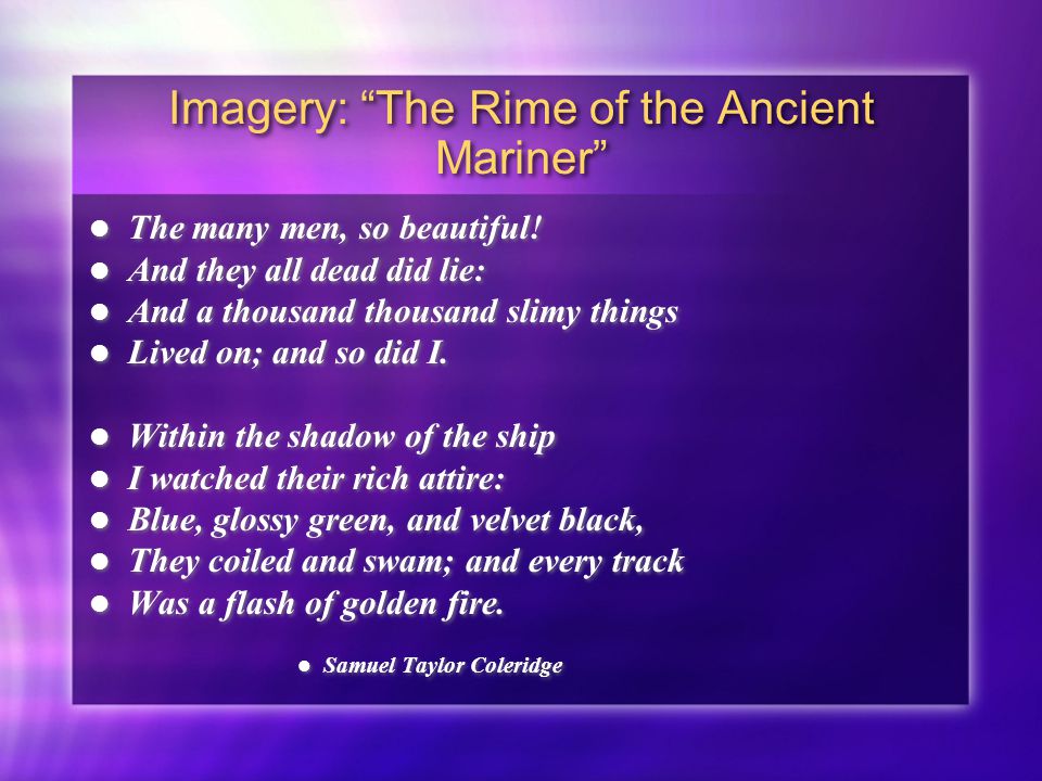 imagery in the rime of the ancient mariner