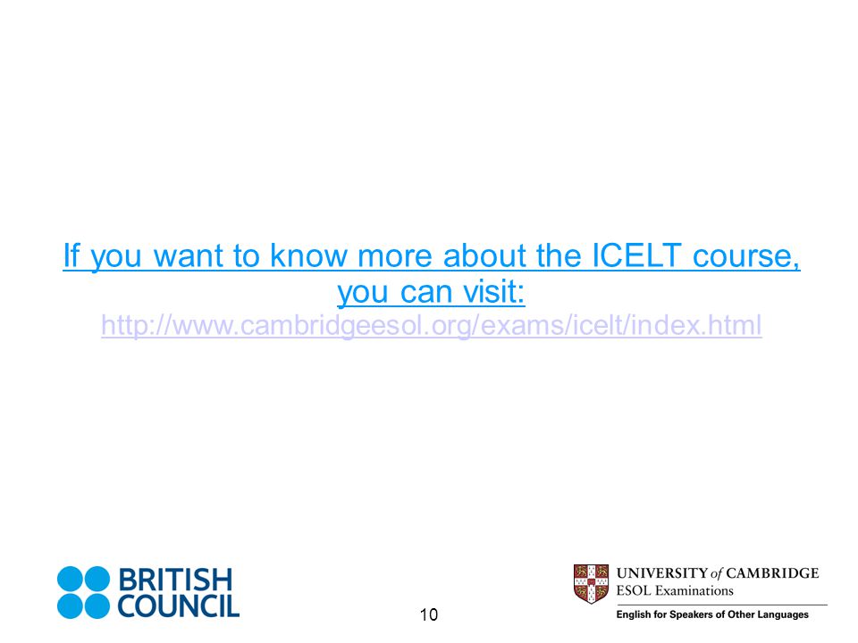 If you want to know more about the ICELT course, you can visit: