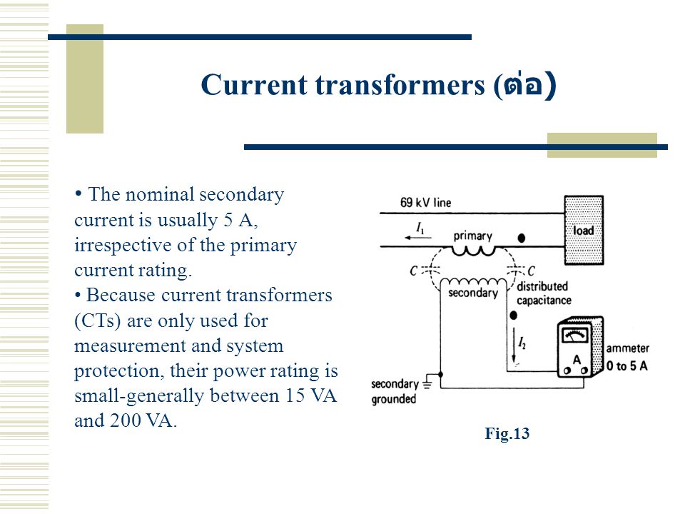 Current transformers (ต่อ)
