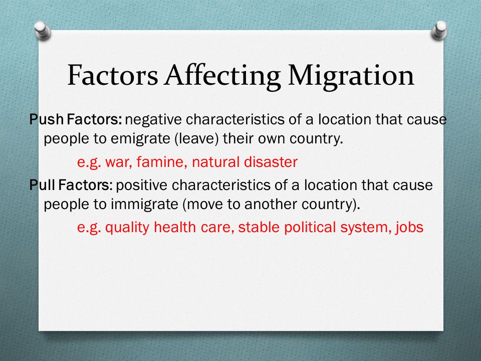Factors Affecting Migration