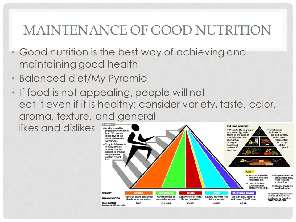 Maintenance of Good Nutrition