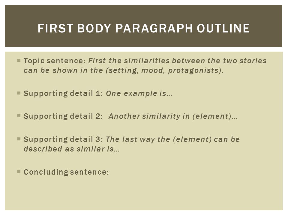 First body paragraph Outline
