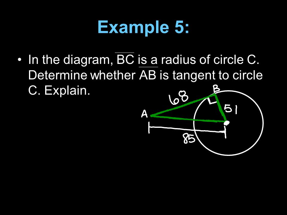 Example 5: In the diagram, BC is a radius of circle C.