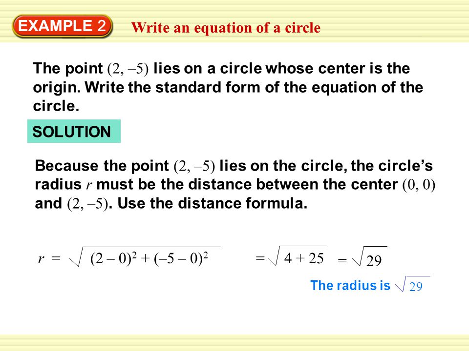 Write an equation of a circle