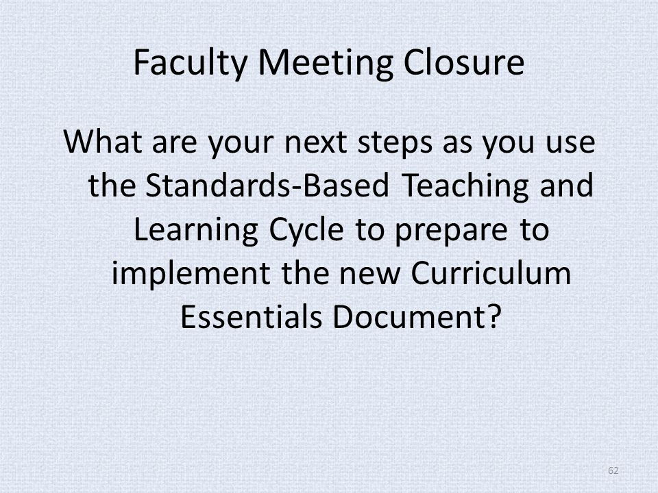 Faculty Meeting Closure