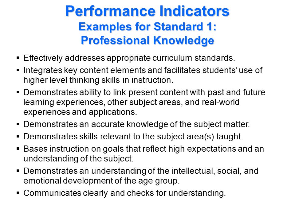 Teacher Performance Standard 2: Instructional Planning