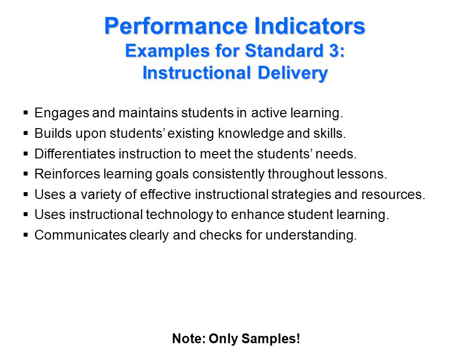 Teacher Performance Standard 4: Assessment of and for Student Learning